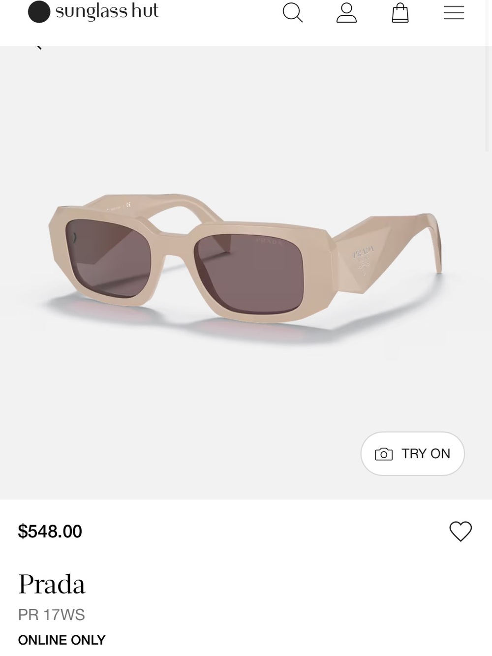 Prada Blush Pink Square Sunglasses